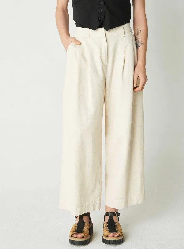 Outlet Pantalon Vanille Femme Bas