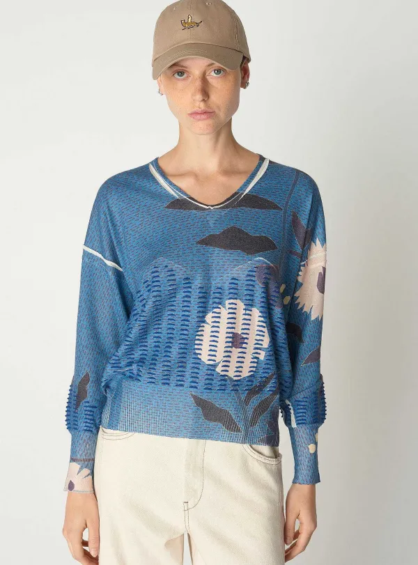 New Pull Fleur Femme Maille