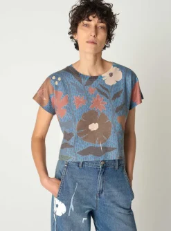Cheap T-Shirt Fleur Femme Hauts